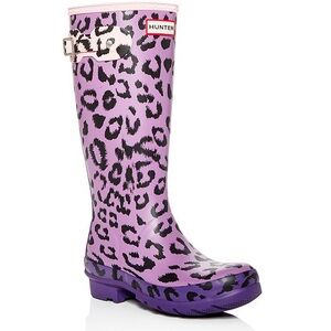 Hunter Kids Original First Classic Leopard Print Rain Boots - 4B/5G